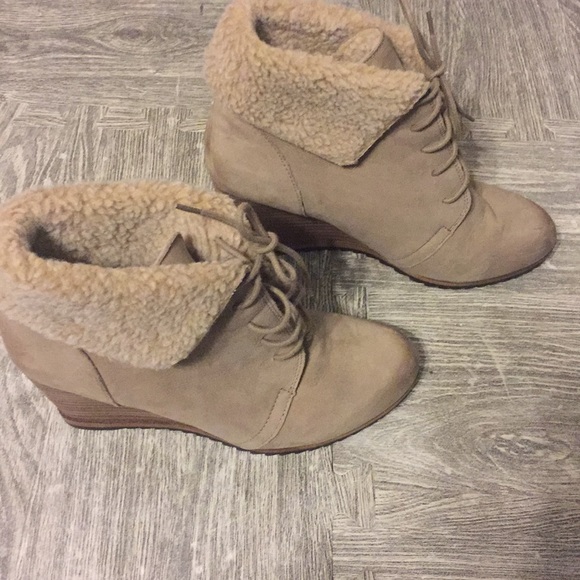Caslon Wedge Bootie with Faux Fur Lining - Picture 4 of 5